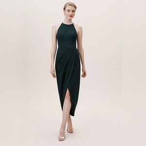 Deep green BHLDN Bridesmaid dress